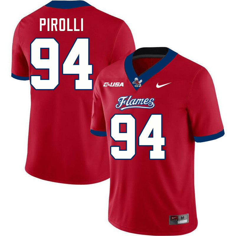 Liberty Flames #94 Nathan Pirolli College Football Jerseys Stitched-Red